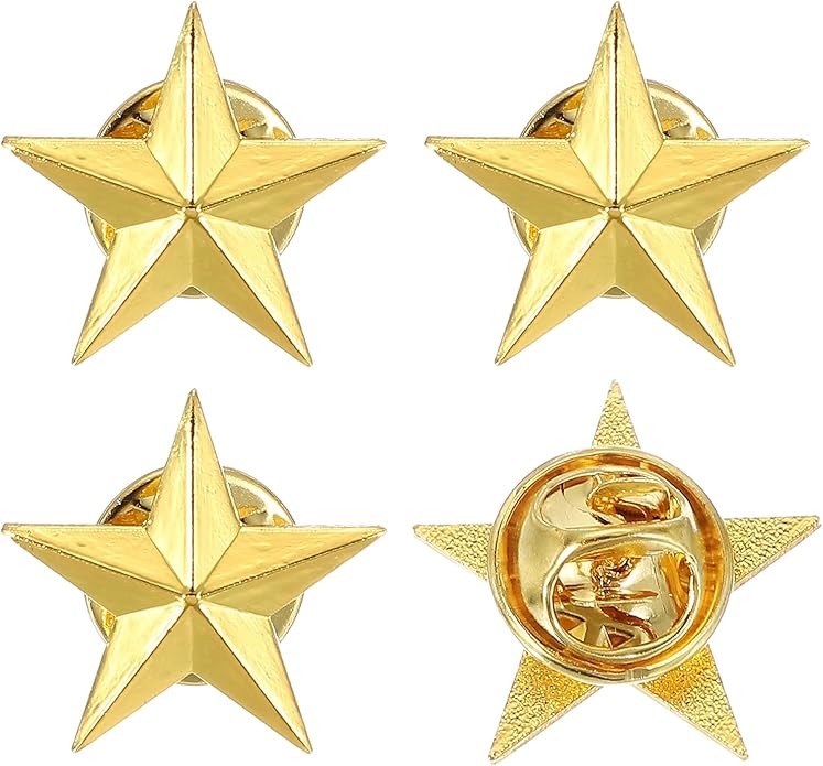 uxcell Star Lapel Pins, Award Pins Star Badge for Men Women Backpacks Hats Jackets Costume Accessories