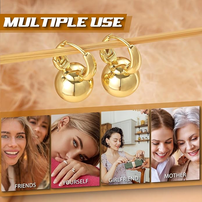 CHESKY Pearl Earrings for Women, Dainty 14K Gold Plated/Silver Plated Drop Quality Handpicked AAA+ Freshwater Cultured Round Pearls Dangle Earrings Wedding Jewelry for Women Gifts