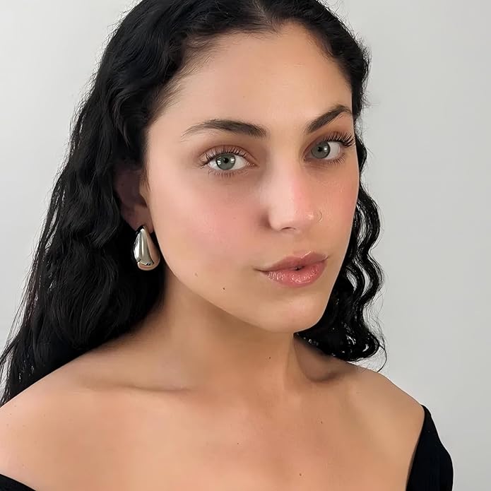 24 Pairs Chunky Gold Hoop Earrings Set for Women, Hypoallergenic Fashion Statement Hoops Earrings Pack Assorted Small Big Twisted Hoop Jewelry for Gift