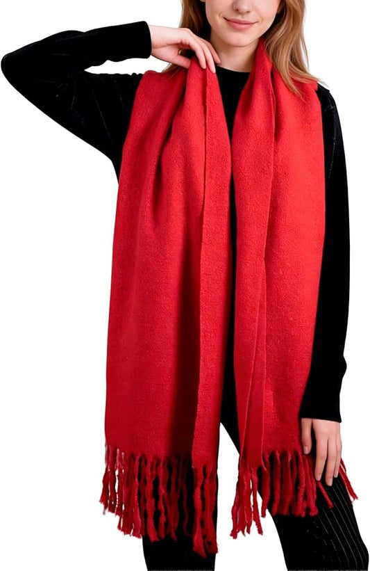 Achillea Warm Cashmere-Feel Winter Scarf – Thick Pashmina Shawl Wrap for Cold Weather