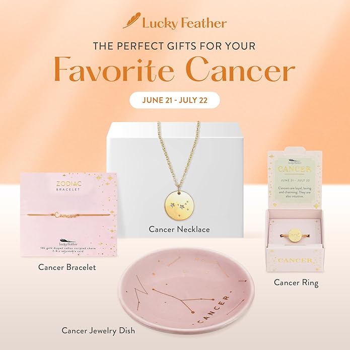 Lucky Feather Zodiac necklaces for women | Scorpio 14K Gold-Plated Astrology Pendant for Girls | Horoscope Sign Zodiac gift | Great Christmas Stocking Stuffer | Trendy Birthday Jewelry Gift | 16” - 18”