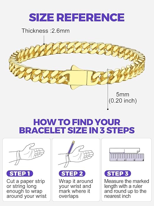 Richsteel 5/7/9/12mm Wide Miami Cuban Link Chain Bracelet for Men Women,Stainless Steel/Gold/Black Plated,7.4/8.2/9 Inch Length,Hip Hop Urban Street-wear Jewelry(Gift Wrapped)