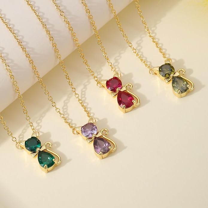 JSJOY Gold Birthstone Necklace for Women Dainty Birthstone Pendant Necklace for Teens Birthday Gifts Jewelry for Mothers Wife Grandma Graduation Gifts for Teenagers