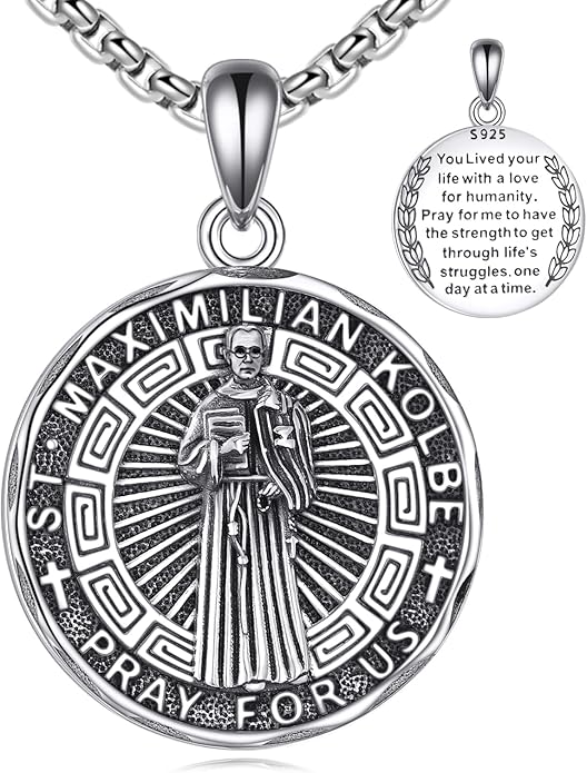 YFN Patron Saint Necklace Sterling Silver Amulet Medal Pendant Religious Protector Jewelry Gifts for Women Men