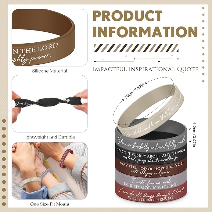 Ecation Bible Verses Bracelets Bulk Scripture Silicone Wristbands Inspirational Motivational Quote Rubber Wristbands Christian Bracelets for Easter Carnival Party Favors