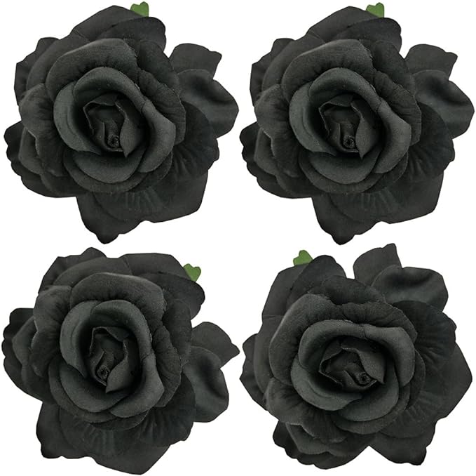 La Homein Sanrich 4pcs/Pack Fabric Rose Hair Flowers Clips Mexican Hair Flowers Hairpin Brooch Headpieces