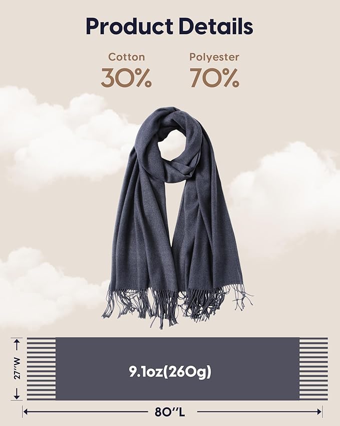 maamgic Women's Winter Scarf Soft Warm Scarf for Women Cozy Shawl Wraps for Women Lightweight Pashmina Style Wrap