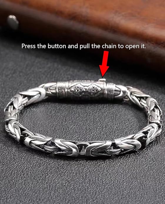Italian Handmade Sterling Silver Mens Bracelets | Solid S925 Chain Bracelets for Men | Men's Silver Bracelet Gift for Dad, Boyfriend, Son, My Man