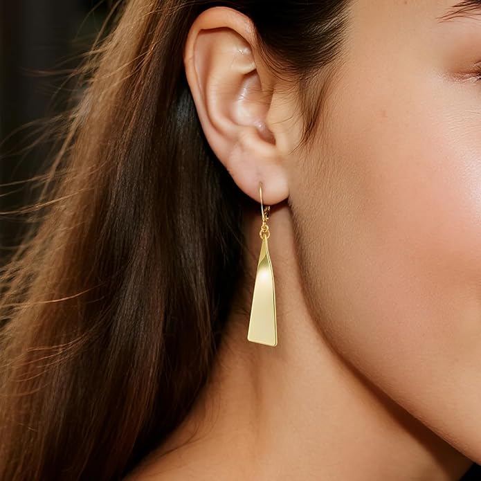 ALEXCRAFT Sterling Silver Dangle Earrings for Women Trendy Sterling Silver Drop Leverback Earrings for Women Long Hypoallergenic Dangle Earring for Jewelry Gifts