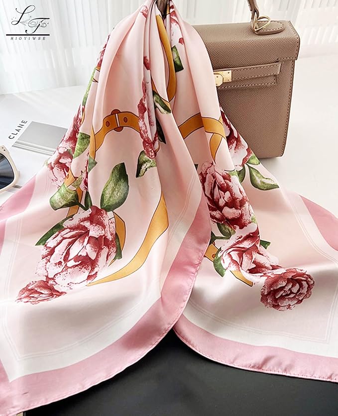 Hioyiwse Satin Bandanas Head Scarf For Women Hair Scarves Accessories Lightweight Fashion Wrap Neck Silk Sleeping Headscarf
