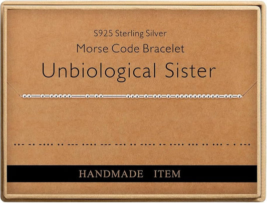 Monily Inspirational Gifts for Women Morse Code Bracelets for Women Funny Bracelet for Friend Funny Gift for Women Sterling Silver Bracelet for Women
