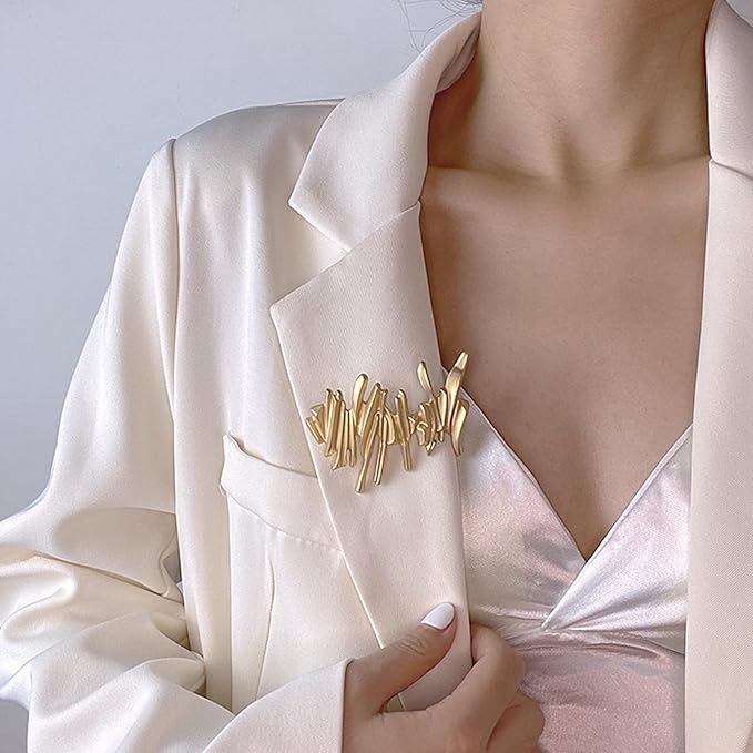 HANGELI Irregular Metal Brooches Simple Design Fashion Retro Brooch Female Brooch Accessories Alloy