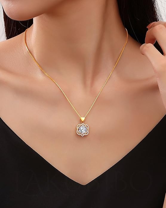 InfinityLove Heart Necklaces for Women,3 Carat Moissanite Necklacce,Moissanite Pendant Necklace,Anniversary Birthday Gifts for Women,Mom, Girlfriend, Jewelry Gifts for Christmas Valentine's Day