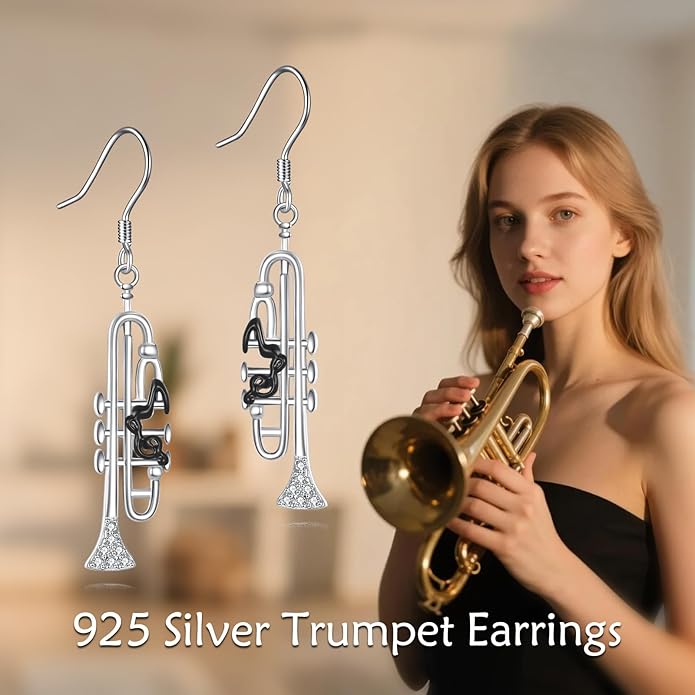 DNA Music/DNA/Piano/Moth/Sunflower/Trumpet Earring 925 Sterling Silver Astronaut/Raccoon/Moth/Sunflower Jewelry for Women