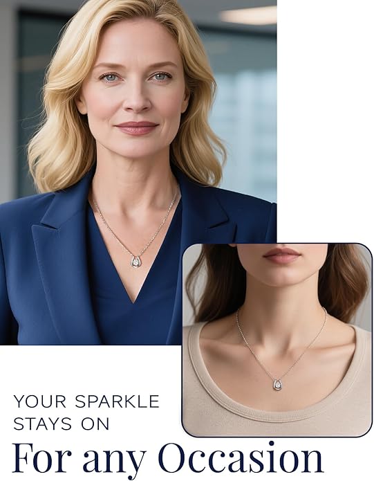 MomentWish Necklace for Women, Sparkling Gift for Her, 1Carat Moissanite Heart Pendent for Her, 925 Sterling Silver Dance Necklace for Anniversary Christmas Valentines