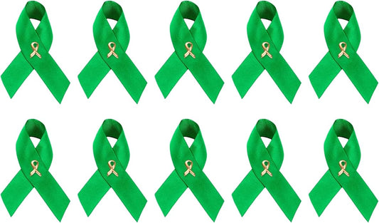 1/2/5/10/25/50/100pcs Satin Awareness Ribbon Pins (Pick your color), for Cancer & Disease Awareness, Bulk Quantities for Fundraising, Events, Gift Giving