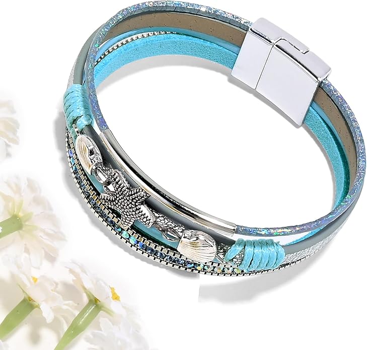 VIBILIA Boho Leather Wrap Bracelets for Women Multi-Layer Bracelets with Strong Clasp Jewelry for Women