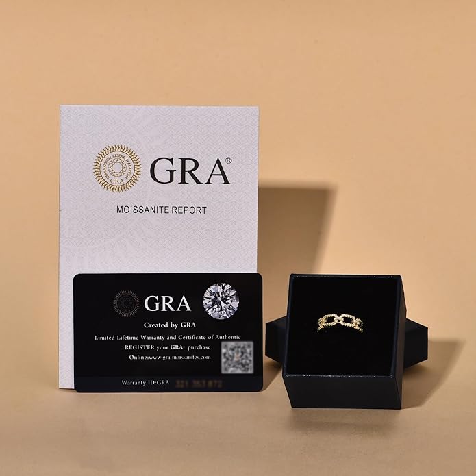 LAVALE Moissanite Wedding Band for Women,Twist Link D Color VVS1 Lab Created Diamond Rings,Half Eternity Stackable Band Ring,S925 Sterling Silver Chain Link Ring