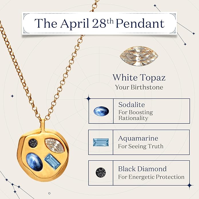 Birthdate 14k Gold Necklace for Women - 16-20in Adjustable 14 Karat Gold Chain with Lobster Clasp - Cadenas de Oro 14k Puro Para Mujer, Ladies Jewelry Birthstone