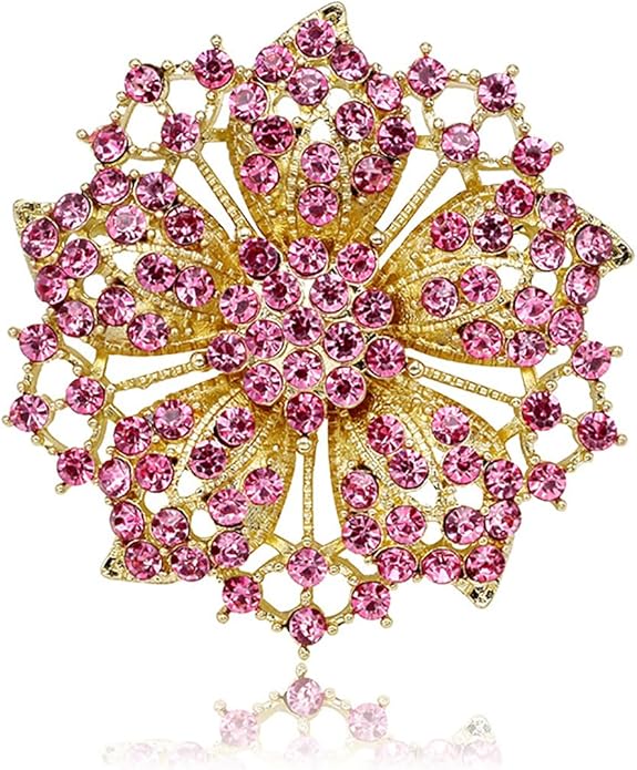 Rhinestone Bauhinia Flower Brooch Pin - Elegant Clothing Accessory for Women - Big Crystal Flower Brooch for Christmas, Halloween, Birthday, Party, Wedding Costume Jewelry