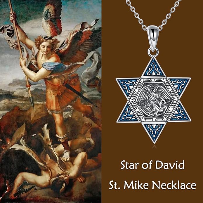 YFN Patron Saint Necklace Sterling Silver Amulet Medal Pendant Religious Protector Jewelry Gifts for Women Men