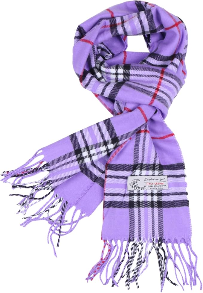 TZ Promise Tartan Plaid Cashmere Feel Classic Soft Luxurious Winter Scarf For Men Women