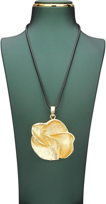 Long Boho Necklaces for Women Vintage Leather Wooden Pendant Y Choker Ethnic Style Gold Circle Hippie Sweater Necklace