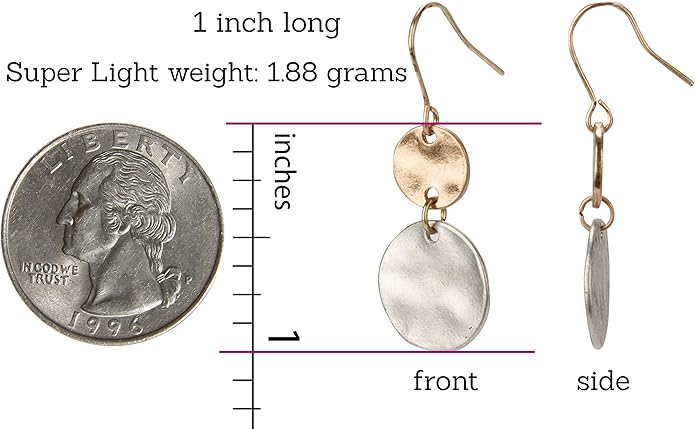 SPUNKYsoul Boho Disc Light Weight Earrings 2 Pack for Women