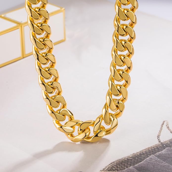 Dankadi Fashion 925 Sterling Silver Solid Miami Cuban Link Chain Necklace 8MM & 12MM- Curb Cuban Thick Big Link Choker For Men 20 "22" 24 "26" 28" Fine Jewelry
