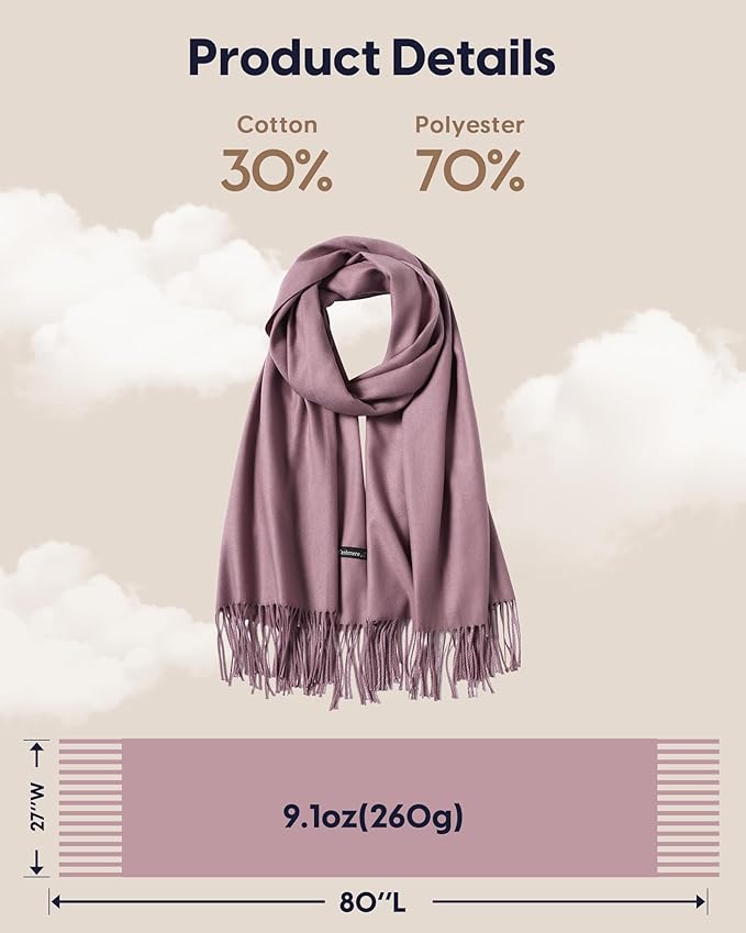 maamgic Women's Winter Scarf Soft Warm Scarf for Women Cozy Shawl Wraps for Women Lightweight Pashmina Style Wrap