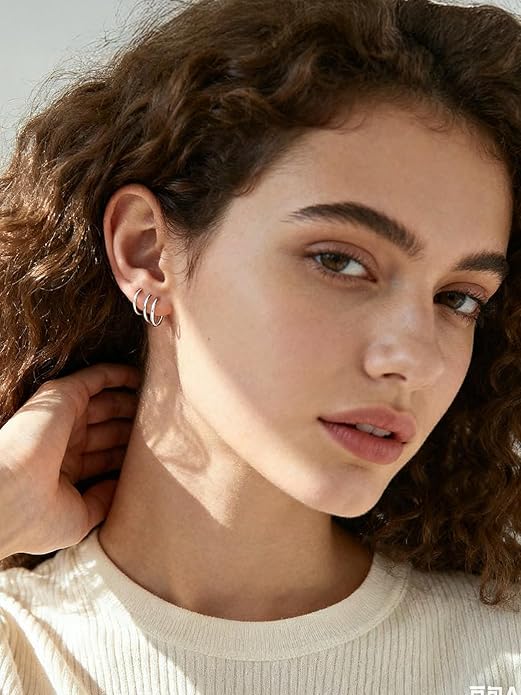 Silvora 925 Sterling Silver Small Hoop Earrings for Women Huggie Earrings Hypoallergenic Cartilage Earrings Tiny Hoops 6mm/8mm/10mm/12mm/14mm/16mm/18mm/20mm