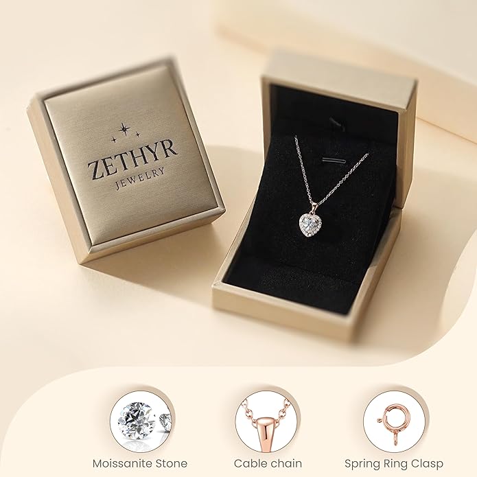Moissanite Pendant Necklace, 2.3–3 Carat, Perfect Christmas, Holiday, Anniversary, Birthday Gift, Sparkling Jewelry Gift for Women, Hypoallergenic, Skin-friendly, 925 Sterling Silver