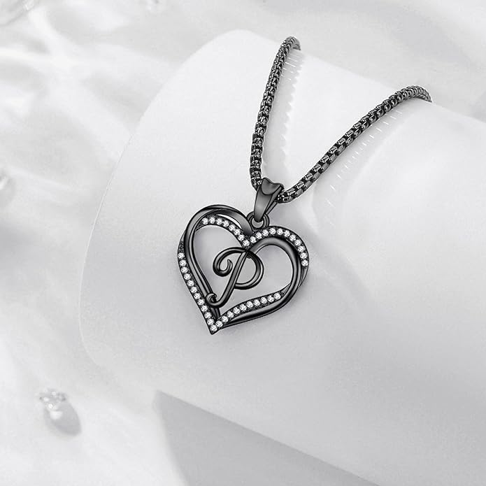 INFUSEU Unique Initial Necklaces for Women Girls Small Heart Letter Jewelry, Meaningful Personalized Gifts