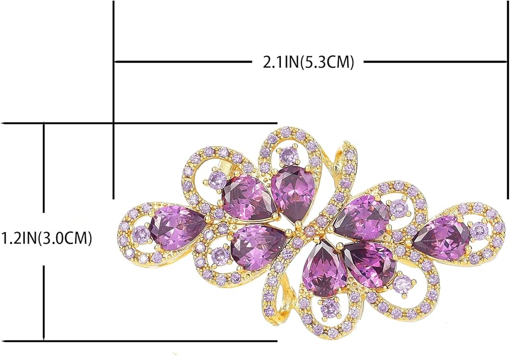 YOQUCOL Cubic Zirconia Crystal Rhinestone Wedding Brooch Pin for Women Brides Jewelry