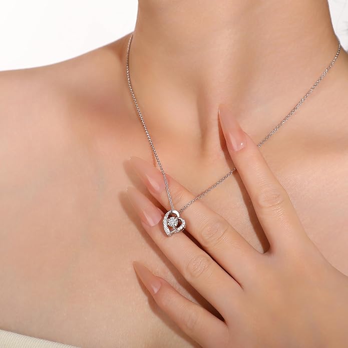 Sterling Silver Lab Grown Diamond Halo Pendant Necklace, Chain Included,ideal gift for anniversaries, birthdays, or any milestone celebration