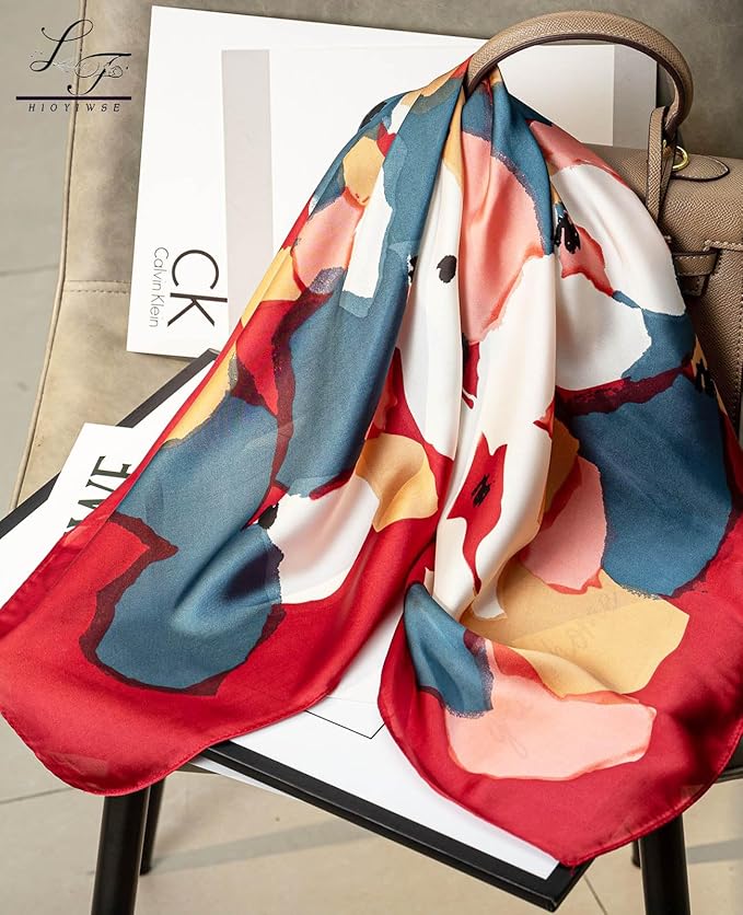 Hioyiwse Satin Bandanas Head Scarf For Women Hair Scarves Accessories Lightweight Fashion Wrap Neck Silk Sleeping Headscarf