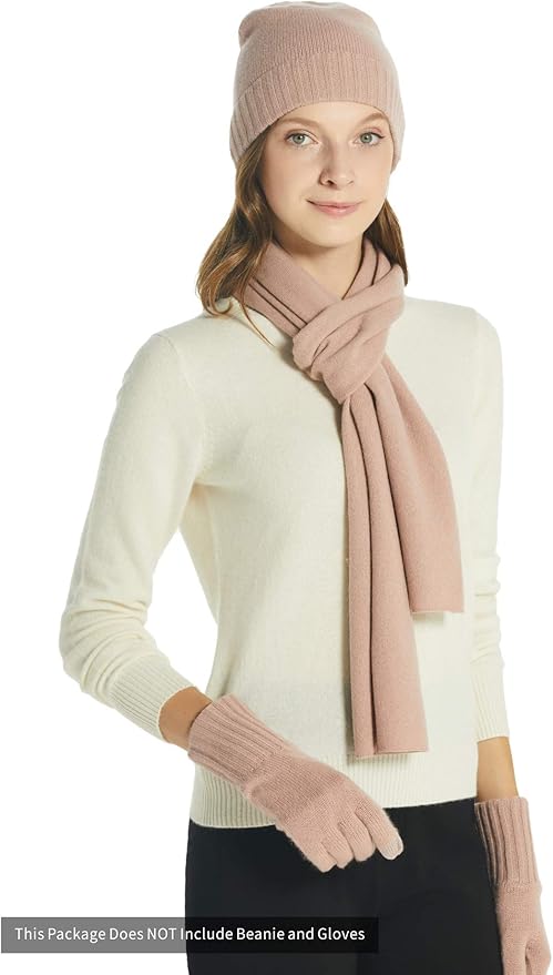 EURKEA 100% Cashmere Winter Scarf in Solid Colors with Gift Box for Women, Warm & Soft & Lightweight, Gift Ready