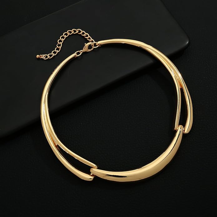 Chunky Gold Choker Collar Necklace for women Trendy Adjustable Gold Choker Necklace Statement Jewelry