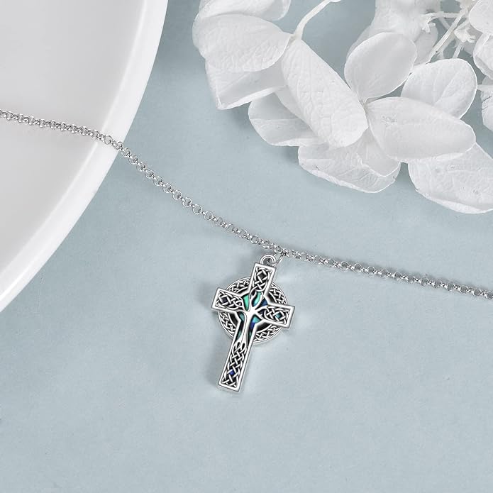 YFN Cross Bracelet Sterling Silver Religious Cross Bracelet Jewelry Gift for Women Men