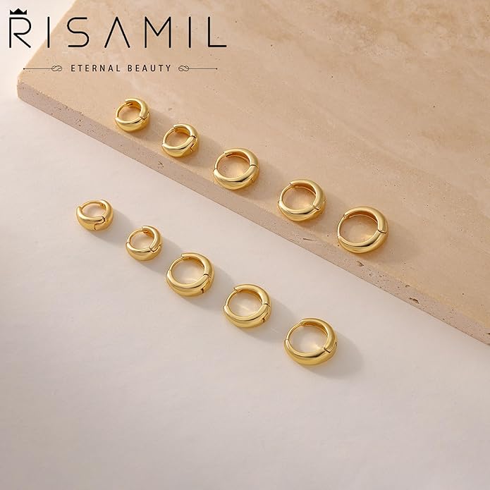 Hoop Earrings for Women 14K Gold Plated/Silver Hoops Simple Knot Huggie Small Hoop Earrings Set Trendy Hoops Everyday Wear Earrings for Women Jewelry