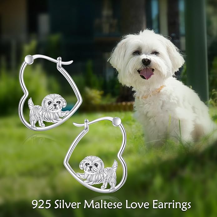 YFN Animal Earrings Sterling Silver Animal Heart Hoop Dangle Earrings Cute Jewelry Gifts for Women