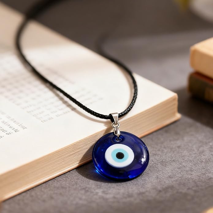 Long tiantian Evil Eye Necklace for Women Men Necklace Evil Eye Jewelry Blue Turkish Glass Leather Rope Pink Lucky Protection Necklace Jewelry Valenty Day Gifts for Men Women