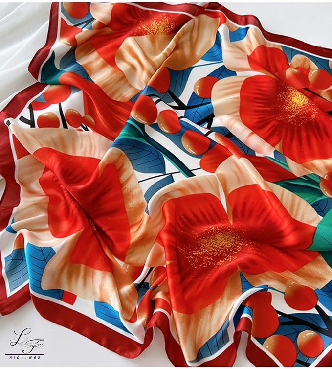 Hioyiwse Satin Bandanas Head Scarf For Women Hair Scarves Accessories Lightweight Fashion Wrap Neck Silk Sleeping Headscarf