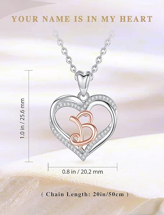 INFUSEU Unique Initial Necklaces for Women Girls Small Heart Letter Jewelry, Meaningful Personalized Gifts