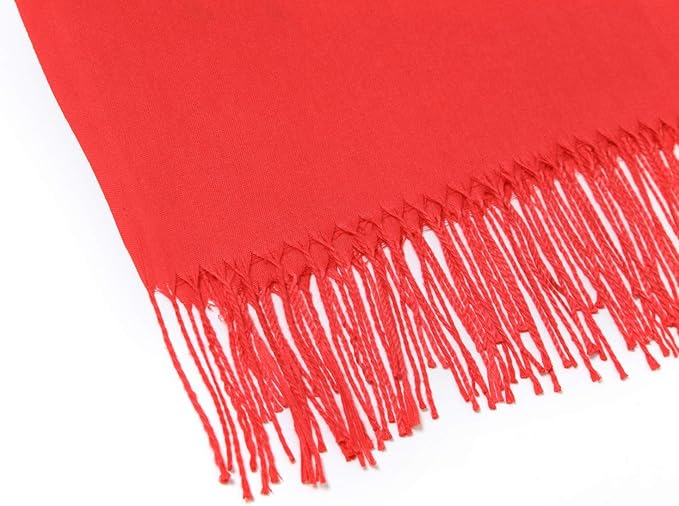 Cindy & Wendy Pashmina Shawls and Wraps Large Scarfs for Women Wedding Party Bridal Long Fashion Solid Shawl Wrap Fringes