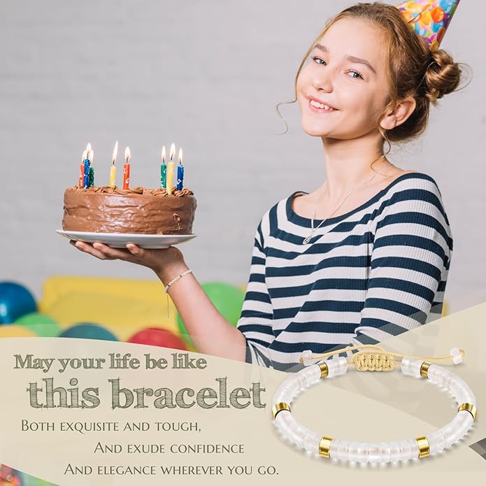 30th 40th 50th 60th 70th 80th Birthday Gifts for Women, Natural Stone Bracelet Birthday Gifts for Mom Daughter Grandma Sister Friends Coworker