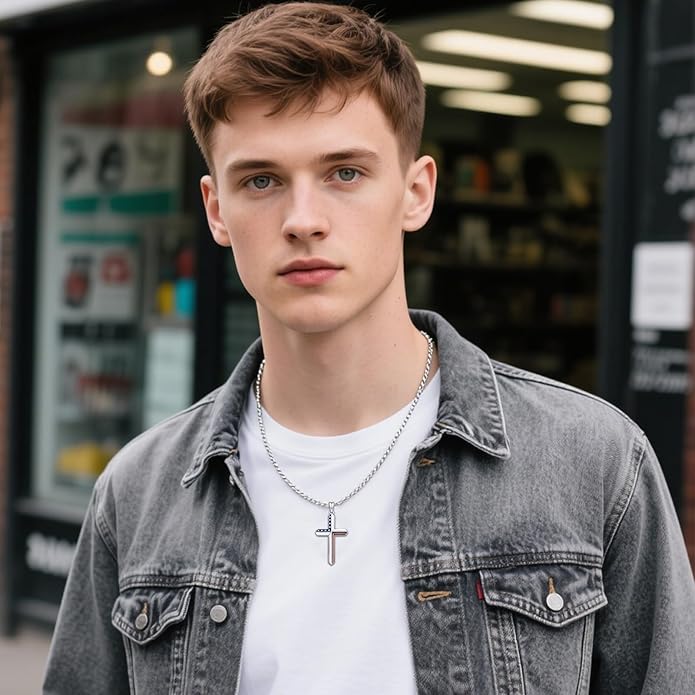 Cross Necklace for Men 925 Sterling Silver Celtic Cross Pendant Christian Jewelry Religious Christmas Gifts for Women