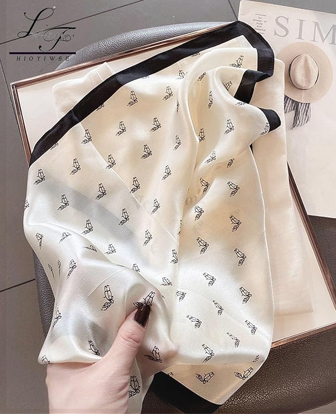 Hioyiwse Satin Bandanas Head Scarf For Women Hair Scarves Accessories Lightweight Fashion Wrap Neck Silk Sleeping Headscarf
