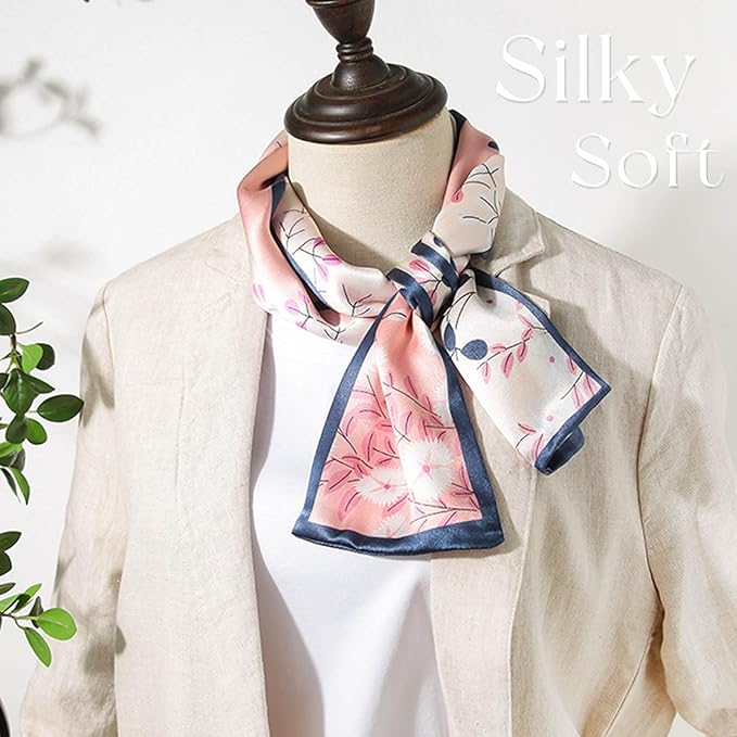 Dailyacc Hair Scarf for Women Fashion Silky Satin Headscarf Wrap Breathable Lightweight Neck Scarves For Handbag