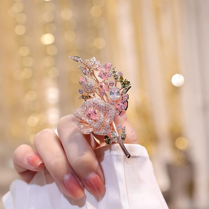 AILONMEI Brooch Pins For Women Fashion, Flower Brooches Jewelry For Women Floral Series Brooches And Pins Designer Lady's Costume